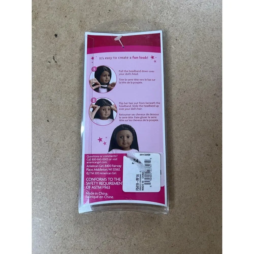 American Girl Headband Girls One Size Brown Nylon Doll Dos Braided Accessory